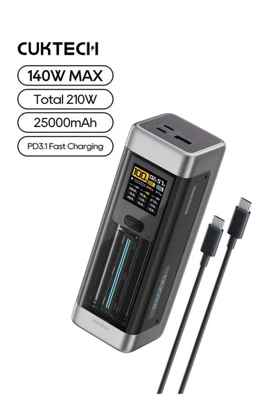 Cuktech 25000mAh No.20 Power Bank, 25,000mAh 210W MAX PD 3.1 Ultra-Fast Porta...