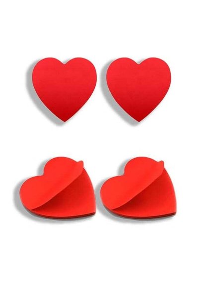 GIFT 4 Pack Red Heart Shaped Sticky, Notes Cute and Self-Stick Memo Pads for ...