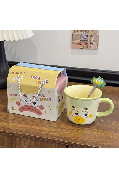 Generic Brand Cute Clown Ceramic Mug with Lid and Spoon Novelty Couple Coffee...