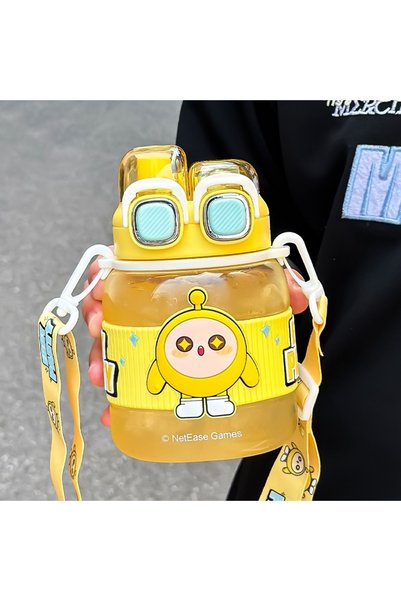 Generic Brand Kids Large-Capacity Double-Drink Straw Water Bottle School Summ...