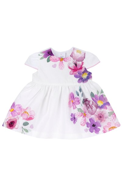 Chicco Rochie copii din poplin, Alb Cu Roz, 05415-66MFCO