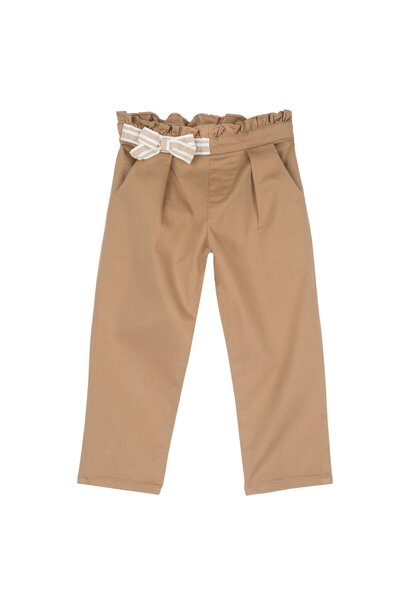 Chicco Pantaloni copii din satin, maro cu albastru, 08995-66MC
