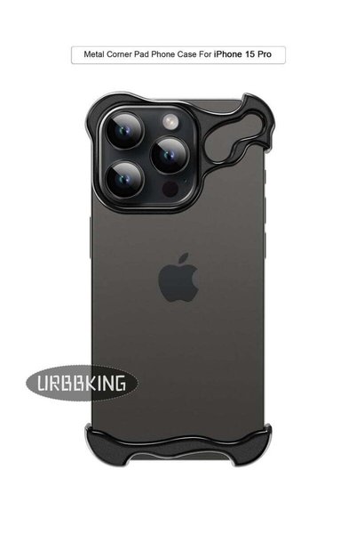 URBBKING غطاء هاتف آيفون 15 برو بتصميم معدني بدون إطار، مقاوم للصدمات والسقوط...