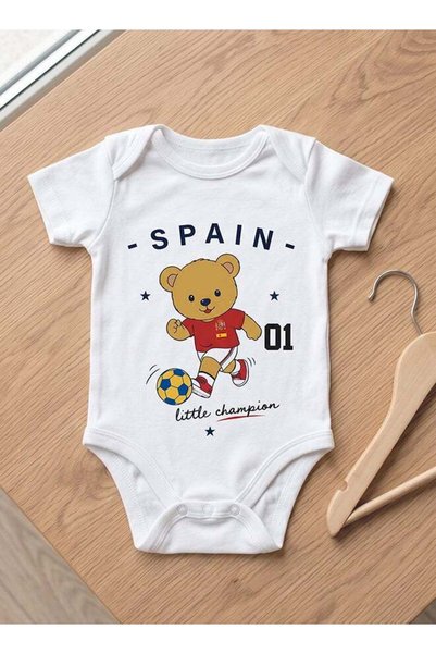 GENERAL Nurtur FIFA Spain Football Printed Unisex Baby Onesie, Little Champio...