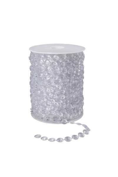 Generic Brand Ghirlandă de perle de cristal, 30 de metri, ghirlandă transpare...