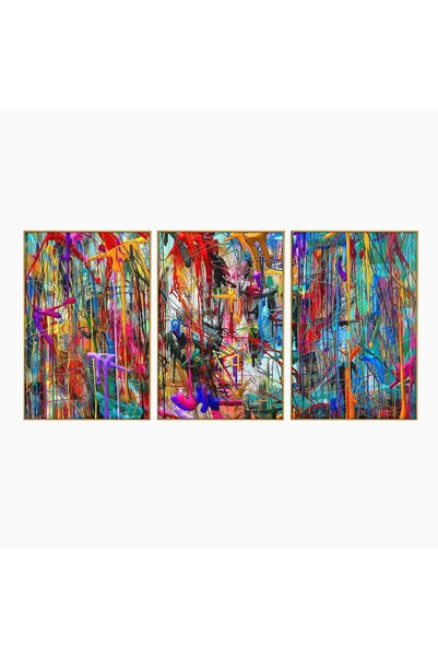 Luxcanva Set 3 Tablouri Canvas Energia Culorilor Vii 120x60 cm (3 x 40x60) cu...