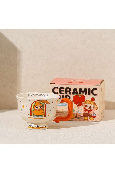 Generic Brand كوب سيراميك للأطفال للماء والقهوة والإفطار، مناسب للمنزل والمكتب
