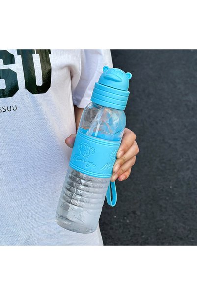 Generic Brand Cartoon Sports Straw Water Bottle Portable Plastic Cup for Stud...
