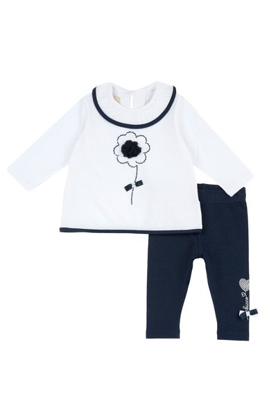 Chicco Costumas tricou si colanti Chicco, Alb Cu Bleumarin, 75775-66MFCO