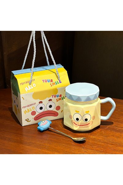 Generic Brand Cute Clown Diamond Ceramic Mug with Lid Novelty Couple Birthday...