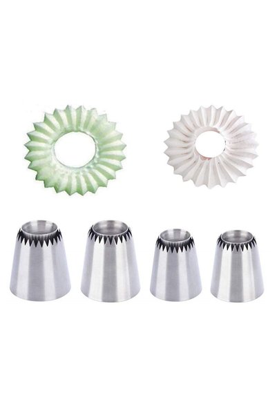 Generic Brand Set de 4 duze mari din oțel inoxidabil pentru decorarea torturi...