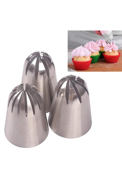 Generic Brand 3 bucăți duze mari din oțel inoxidabil pentru decorare cu pastă...