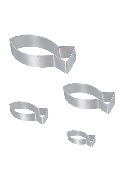 Generic Brand Decupatoare de fursecuri în formă de pește, set de 4 forme de f...