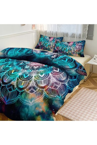 LEADER GLOBAL Bohemian Fashion Bedroom Bedding Set 3Pcs, Comfort Duvet Set
