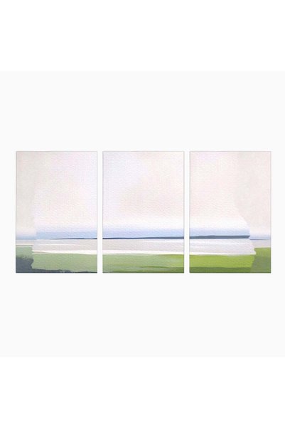 Luxcanva Set 3 Tablouri Canvas Orizont 300x150 cm (3 x 100x150) pe Sasiu Lemn...