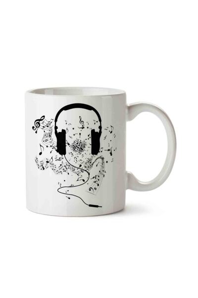ART HEDİYE سماعات موسيقى موسيقية وملاحظات موسيقية كوب مطبوع على الجانبين