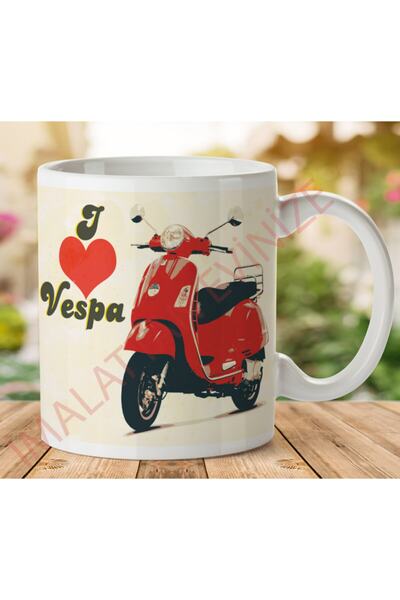 ART HEDİYE كوب I Love Vespa مطبوع على الجانبين