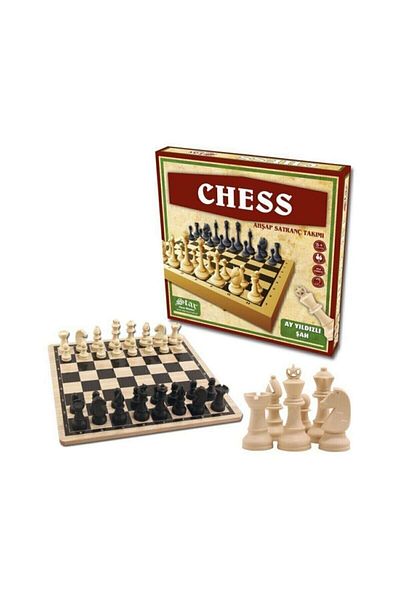 Star Chess Wooden Chess Set with Plastic Chess Pieces