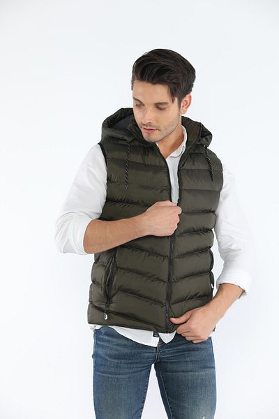 Everest Unisex Gel Filling Hooded Puffer Vest with Zipper Pocket