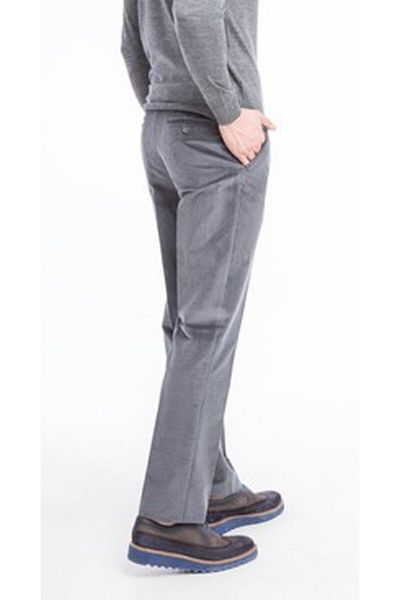 PANT POSİTİVE Ανδρικό βελούδινο παντελόνι Merdan Grey Classic Cut-4866