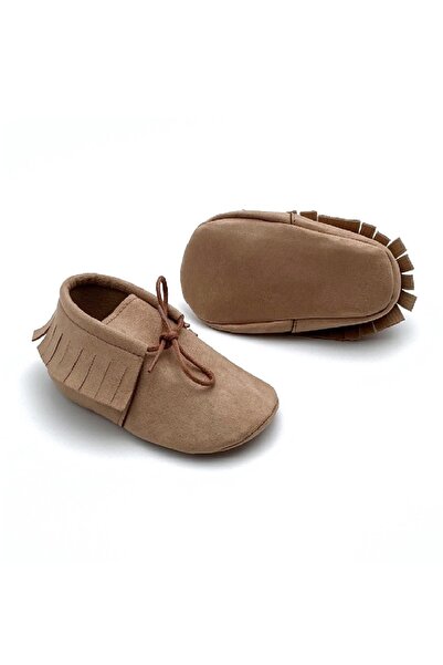 Genel Markalar Kız / Erkek Sütlü Kahve Camel Renk El Yapımı Bağcıklı Süet Mak...