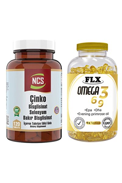 NCS 120 Tablets Zinc Bisglicinate Selenium & Flx Omega 3-6-9