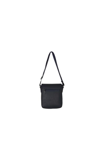 Eminsa Men's Navy Blue Floater Leather Strap Shoulder Bag