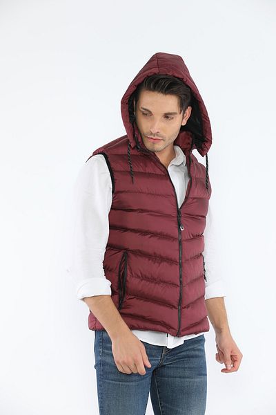 Everest Unisex Gel Filling Hooded Puffer Vest with Zipper Pocket