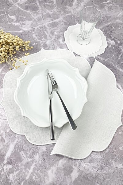 WEARE2 Білий 4-предметний набір з вишивкою, американський сервіс і коктейльні...