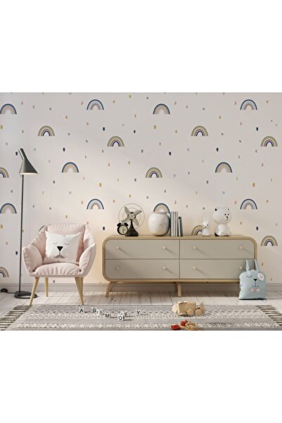 Duvar Kağıdı Marketi Gökkuşağı Desenli 3d Duvar Kağıdı