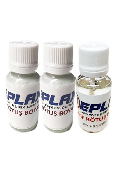 REPLAX Bmw 3 Seri Metalik Mineral Beyaz Rötuş Boyası Kod A96 2 Kat(2 Şişe) +vernik