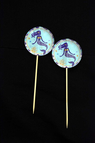 parti sürprizi مجموعة حورية البحر مكونة من 6 أعواد أسنان