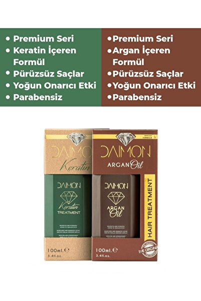DAIMON P.series Keratin Bakım Yağı 100 Ml+ Argan Bakım Yağı 100 Ml