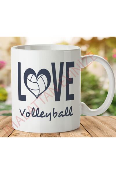 ART HEDİYE كوب مطبوع على الجانبين من Love Volleyball