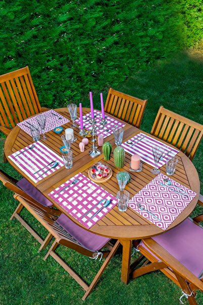 Realhomes Set de service american cu design special pentru desen geometric vi...