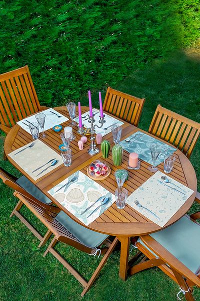 Realhomes Set de servicii americane cu design special pentru creaturi marine de culoare moale, 6 piese