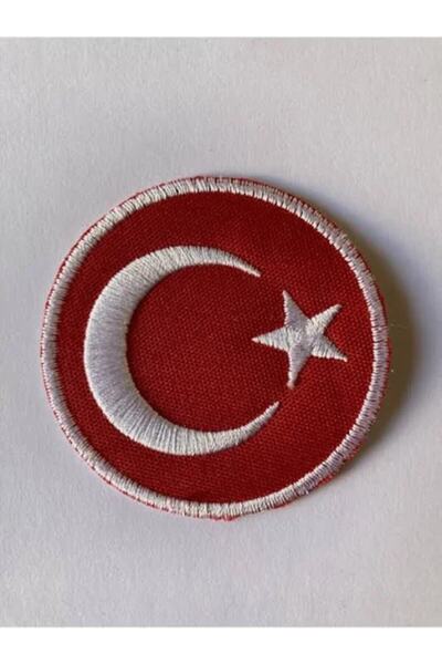 Özel Yapım Çelikler Yuvarlak Türk Bayrağı Peç