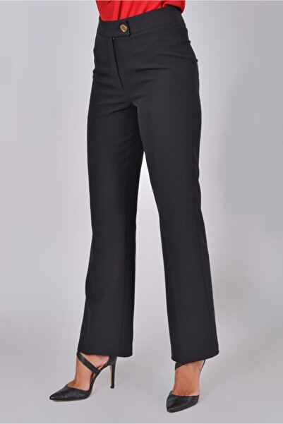 URBAM Bol Paça Siyah Yüksek Bel Pantolon