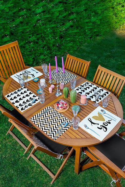 Realhomes Set de servicii americane cu tematic dragoste, 6 piese