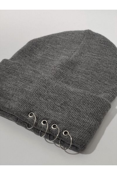 AXE SPORTSWEAR Piercing Detailed Gray Basic Beret Pkr109353