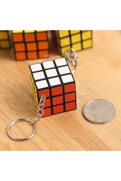 Genel Markalar 1 adet Mini Rubik Zeka Küpü Sabır Küpü Anahtarlık 3 X 3 Cm 1 Ad.
