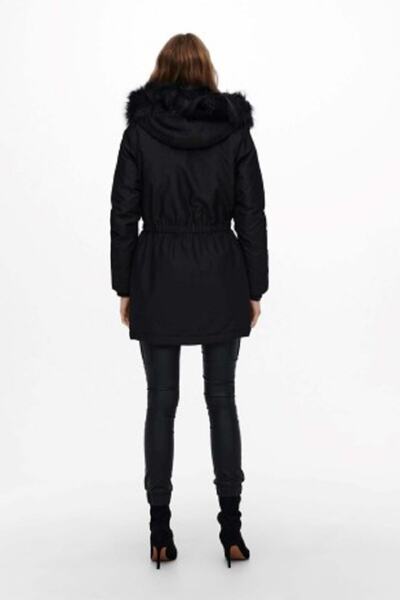 ONLY Women's Black Hooded Coat 15213755