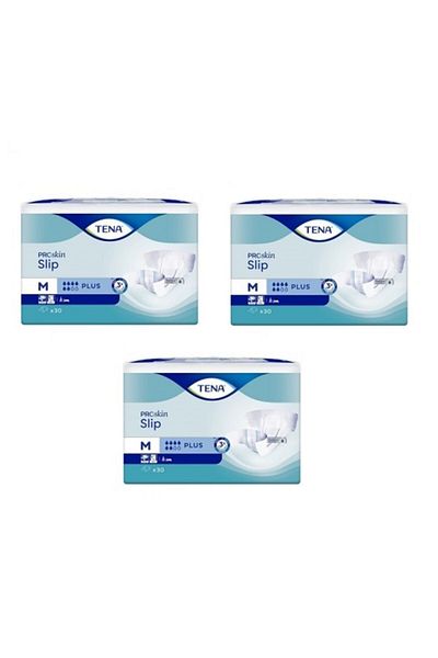TENA Slip 6 Drop Premium Medium Size Medium Waistband Patient Diapers 3 Packs / 90 Pieces