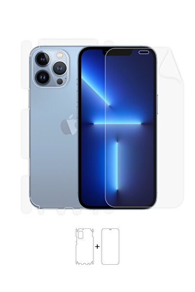 Wrapsol Iphone 13 Pro Max 360 ° Full Body Ekran Koruyucu Kaplama Ön Arka Yan Darbe Emici Poliüretan Film