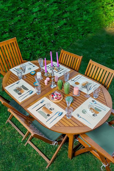 Realhomes Σετ 6 τεμαχίων Cream Floor Onedraw Special Designed American Service Set