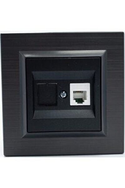 OVİVO Quantum Antrasit Tekli Nümeris Telefon Prizi 1rj*11 Soketli Kablolu (ANTRASİT ÇERÇEVE SİYAH KAPAK)