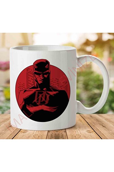 ART HEDİYE كوب دارديفيل سيتي سكيب أسود مطبوع على الجانبين