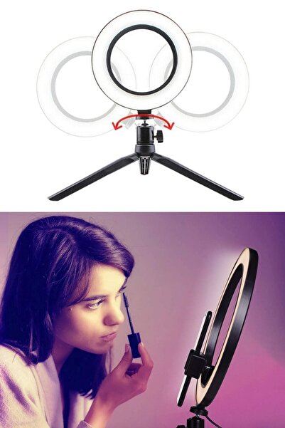 Buffer 10inç 26cm Youtube Instagram Tiktok Selfie Stüdyo Video Fotoğraf Ring Light Tripod Led Halka Işık