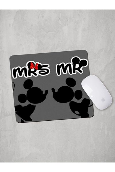 Panorama Ajans Mouse Pad cu design minim Mickey și Minnie