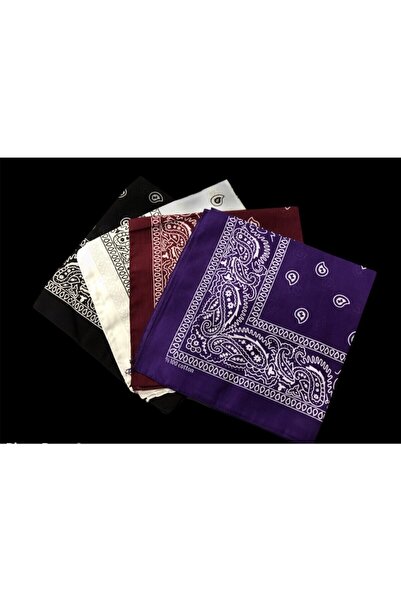 Shopiolog Unisex 100% βαμβακερό έθνικ μοτίβο μπαντάνα σετ 4 τεμαχίων